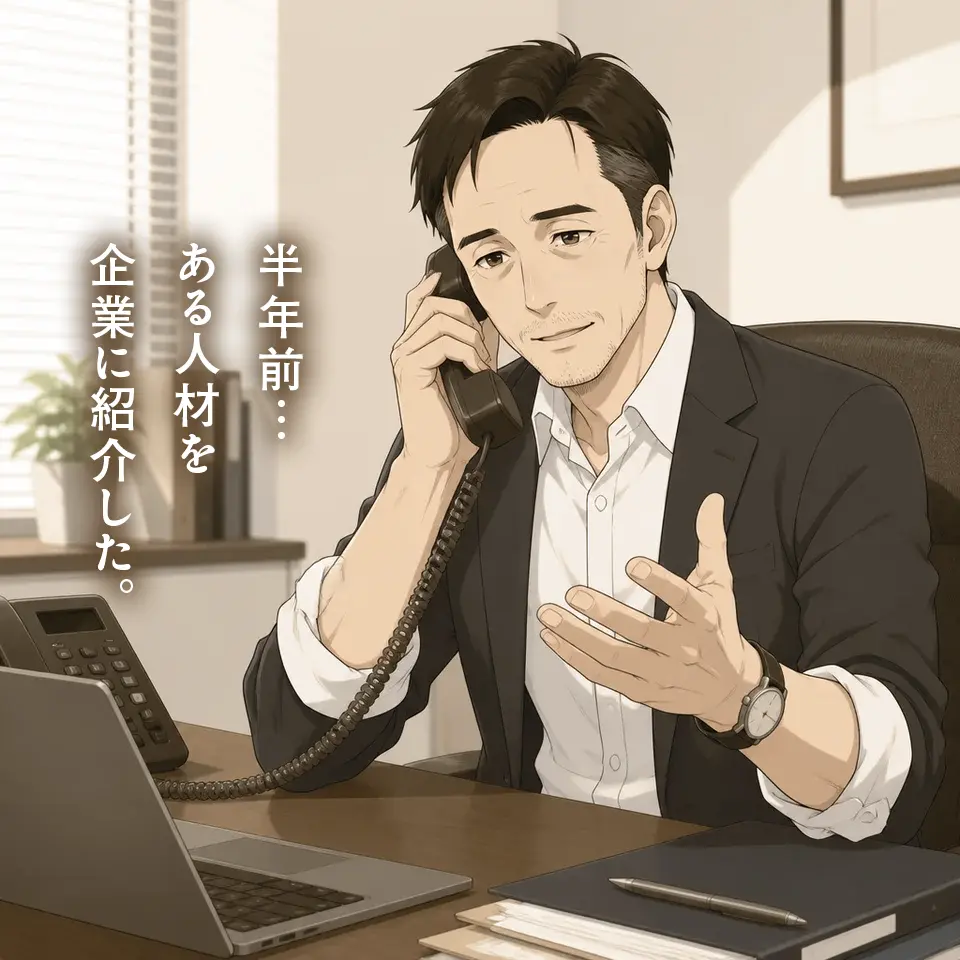 半年前…ある人材を企業に紹介した。