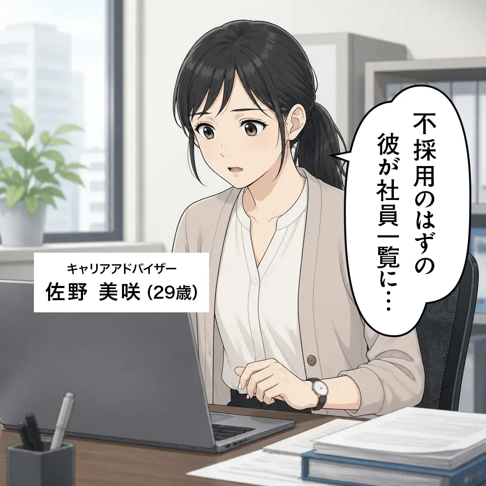 キャリアアドバイザー・佐野美咲「不採用のはずの彼が社員一覧に…」